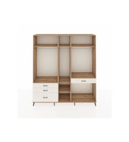 Hyperion Dolap 7 Raflı 4 Çekmeceli 3 Askılı 220x44x243 Çam-Çam/Aytaşı