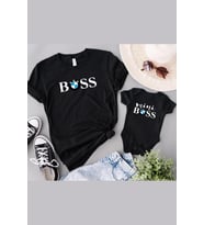 Bmw Boss Mini Boss Baba Oğul Kız TEK ÜRÜN FİYATIDIR KOMBİN YAPMAK İÇİN EN AZ 2 ADET SEPETE EKLEYİNİZ (Siyah)