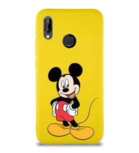 Huawei P20 Lite Soft Premier Kapak Mickey Mouse-E Tasarımlı Silikon Kılıf - Sarı (Şeffaf)