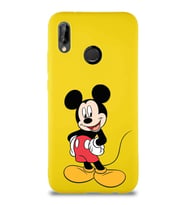 Huawei P20 Lite Soft Premier Kapak Mickey Mouse-E Tasarımlı Silikon Kılıf - Sarı (Şeffaf)