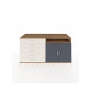 Kronos Konsol 2 Raflı 5 Çekmeceli 2 Kapaklı 176x59x99 Çam-Antrasit/Aytaşı