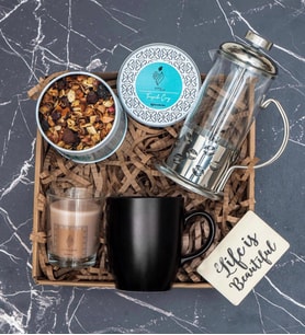 Tropik Çay, Kupa , Motivasyon Magneti, French Press, Mum Hediye Kutusu 
