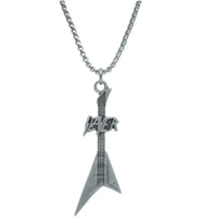 Slayer Elektro Gitar Örme Zincir Kolye - Gümüş Kaplama - Erkek Kadın Kolye - No:1550