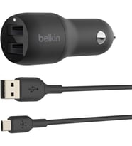 Belkin Çift Usb Araç Şarj Cihazı 24W, Mikro-Usb Kablosu (Boost Charge Çift Bağlantı Noktalı Araç Şar (Çok Renkli)