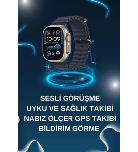 Mey İthalat® Akıllı Saat Bluetooth Bağlantılı Nfc Gps Uyumlu Nabız Ölçer Sesli Görüşme