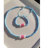 Kalp Fimo Kumboncuk Kolye ve Bileklik Çocuk Takım