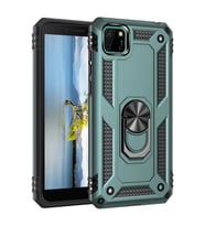 Newface Huawei Y5P Kılıf Sofya Yüzüklü Silikon Kapak - Yeşil