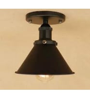 MYLİGHTS  VİNTAGE RETRO RUSTİK PLOFONYER TAVAN AVİZE ARMATÜR EN  18 CM (Siyah)