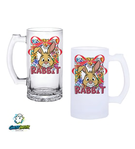 Rabbit Kulplu Bira Bardağı Buzlu veya Şeffaf Seçenekli 0342