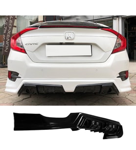 Honda Civic Fc5 Mugen Arka Ek Difüzör Siyah Plastik 2016 2017 2018 2019 Arka-difizör-bodykit-ek