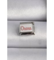 316L Çelik Gümüş Renk Beyaz Pembe Ouma İşlemeli Nomination Charm - TJ-BC1027