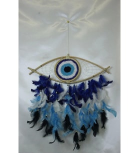 Mavi Nazar Boncuğu Tasarımlı Dream Catcher Düş Kapanı (Karışık)