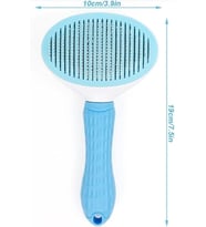 Clean Ucu Toplu Kedi Köpek Basmalı Otomatik Temizlenen Tarak Mavi