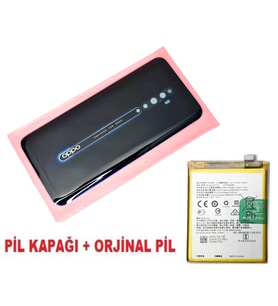 Tkgz Oppo Reno 2Z Arka Pil Batarya Kapağı + PİL (CAM) SİYAH