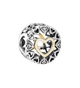 Nur Silver Gold Detay Kalpler Gümüş Charm NUR-BL00118