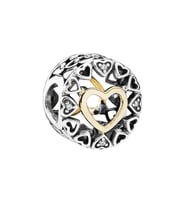 Nur Silver Gold Detay Kalpler Gümüş Charm NUR-BL00118
