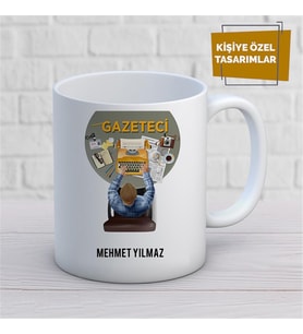 Kişiye Özel İsim Yazılabilir Gazeteci Kupa Bardak