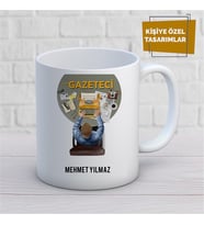 Kişiye Özel İsim Yazılabilir Gazeteci Kupa Bardak