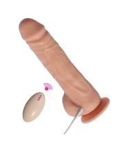 Şarjlı Uzaktan Kumandalı Titreşimli Realistik Dildo 19 cm