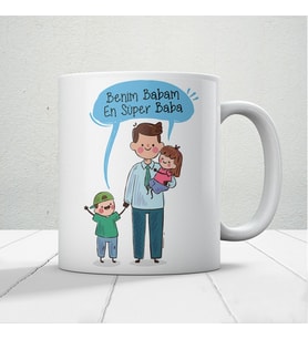 Benim Babam En Süper Baba Babalar Günü Kupa Bardak Baskılı Kahve Kupa Bardak