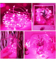 4 METRE PEMBE PİLLİ LED IŞIK CANLI PEMBE IŞIK IP65 SU GEÇİRMEZ SEVGİLİLER GÜNÜNE ÖZEL PEMBE LED IŞIK