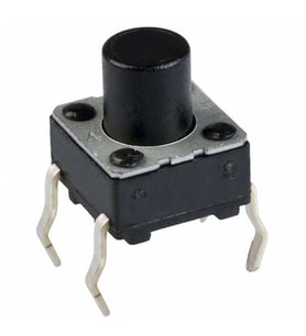 6x6 6.0mm Tach Buton (4 Bacak) x 1 adet  (rf036) (Siyah)