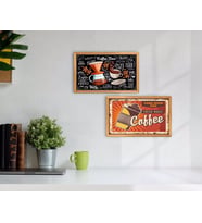 BK Home Coffee Tasarımlı Dekoratif 2'li Retro Ahşap Tablo-13