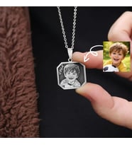 Kişiye Özel Fotoğraf Baskılı İsim Kolye 925K Gümüş Eşine Özel Hediye