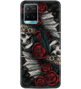 Vivo Y11S Y21S Y20 Y20S Y70 Kılıf Desemli Silikon Skull Rose 1673