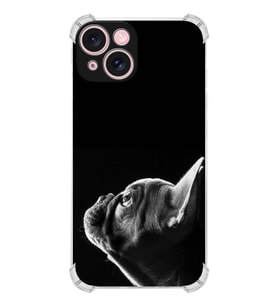 PrintiFy Apple iPhone 15 Plus Köpek 1 Şeffaf Köşe ve Kamera Korumalı Korumalı Antişok Kılıf