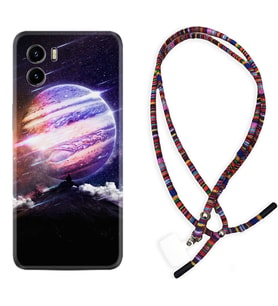 Vivo Y15S Y32 Y33S Y51 Y53S Kılıf Boyun Asklı Rasta Silikon Super Planet 1797
