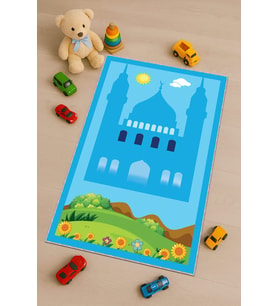 Mavi Cami Temalı Erkek Çocuk Seccadesi CS04