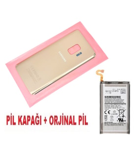 Tkgz Samsung Galaxy S9 Arka Pil Batarya Kapağı + PİL (CAM) GOLD