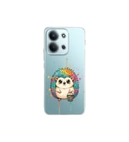 Xiaomi Redmi 15C 4G ile Uyumlu Splash Kirpi Tasarımlı Şeffaf Silikon Kılıf