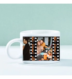 Kişiye Özel Fotoğraf Baskılı Kupa Bardak – Nostaljik Film Şeridi Tasarımlı Hediye Kupa