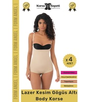 #Korse İz Göstermeyen Toparlayıcı Vücut Şekillendiren Lazer Kesim Gögüs Altı Bady Korse - 4 Adet (Ten)