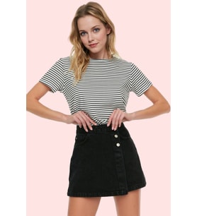 Kadın Pamuklu Denim Şort Etek Parça Boya Casual Stil Yüksek Bel Yaz Aylarının Vazgeçilmezi
