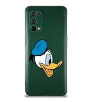 Realme 7 Pro Soft Premier Kapak Donald Duck-F Tasarımlı Silikon Kılıf - Yeşil (Şeffaf)