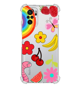 PrintiFy Xiaomi Redmi Note 10 Uyumlu Water Color 5 Baskılı Şeffaf Köşe Korumalı Antişok Kılıf