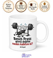 Bench Press Temalı Komik Baskılı Kupa Bardak Spor Hediye Fitness Mug