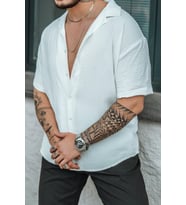 Erkek Krep Kumaş Oversize Gömlek