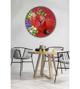 Retro Tasarımlı Duvar Saati 35x35 Cm (Baskılı)