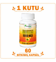 Biotin 5000 mcg 60 Bitkisel Kapsül – Biotin Takviye Edici Gıda