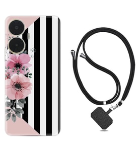 Realme C55 Kılıf Resimli Boyun Askılı İpli Desenli Silikon Flowers 4 1390