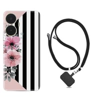 Realme C55 Kılıf Resimli Boyun Askılı İpli Desenli Silikon Flowers 4 1390