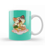 Kawaii Neko Kedi Cute Ramen Cat Japanese Noodle Anime Lover Kupa Bardak Porselen