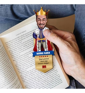 Kral Karikatürlü Arkadaşa Hediye Kitap Okuma Ayracı