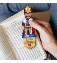 Kral Karikatürlü Arkadaşa Hediye Kitap Okuma Ayracı