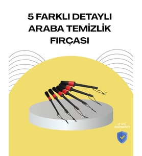 5 Boy Fırçalı Araba Temizlik Seti-Derin Temizlik Sağlayan Yumuşak Fırçalar