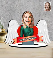 Anneler Günü Hediyesi Kalp Balonlu   Karikatür   Mdf  Biblo (Çok Renkli)